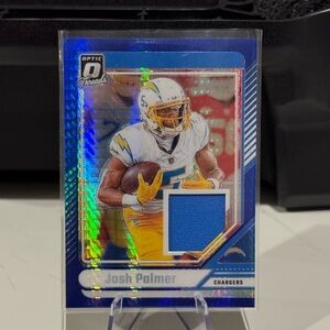 2024 Josh Palmer Panini Donruss Optic Prizm Threads Jersey Patch Card. Mint